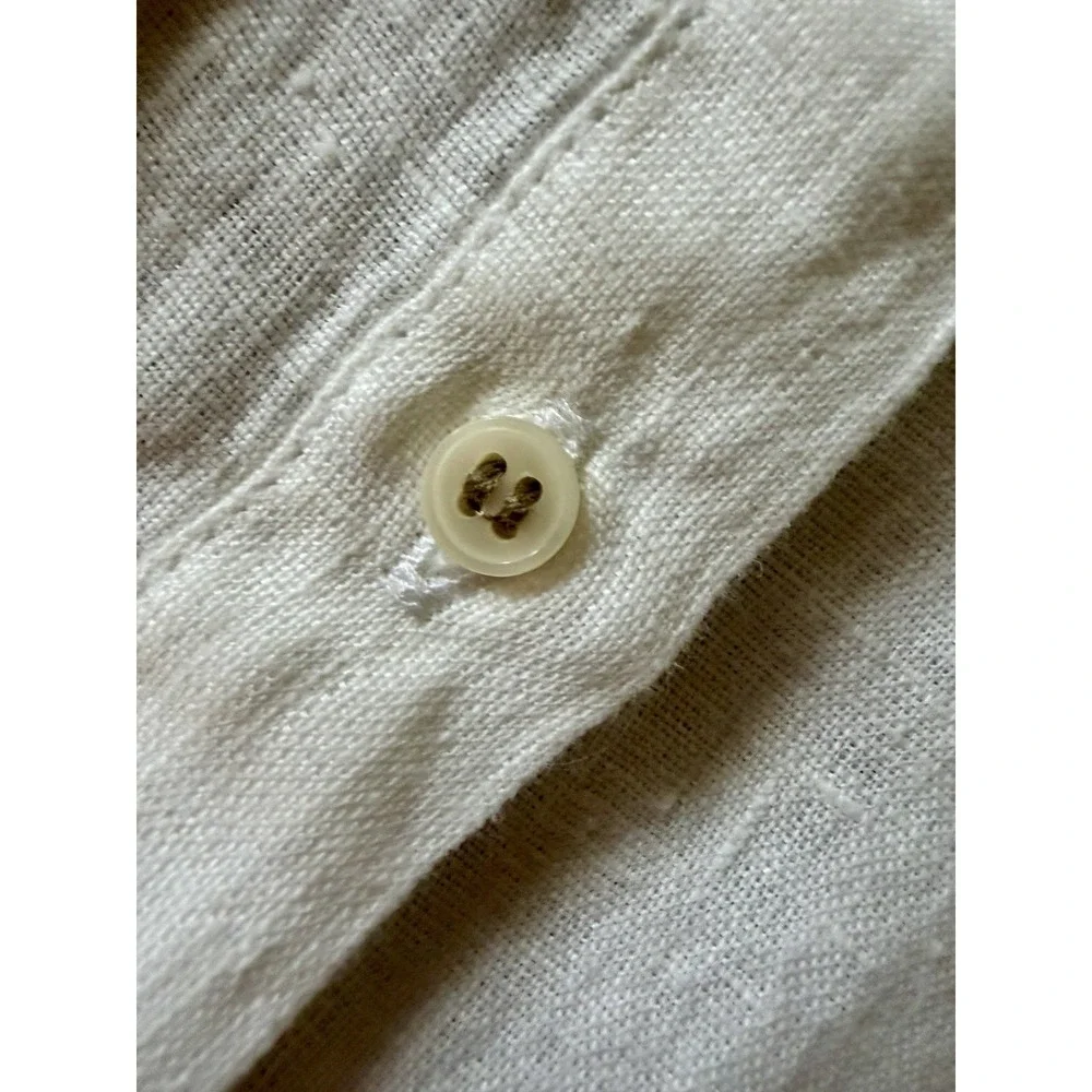 Banana Republic Standard Linen Shirt Mens L Tall White 100% Linen $100 NWOT